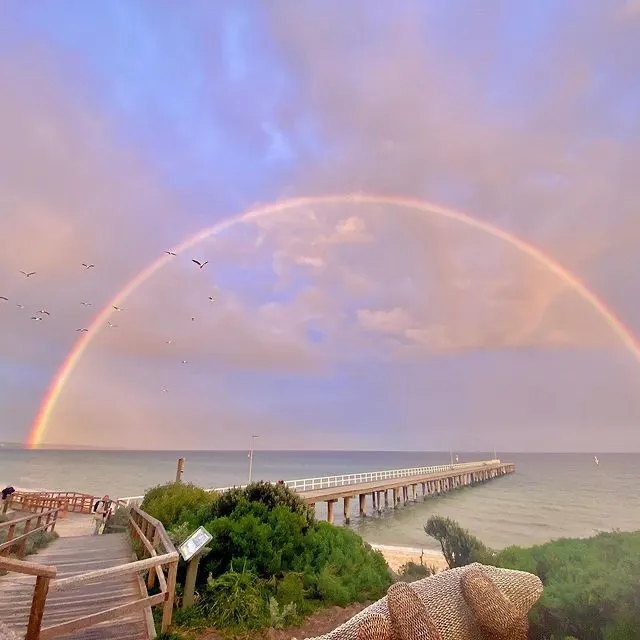 Rainbow over the water